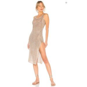 NWT Lovers and Friends Fiona Midi Dress in Rose Gold S Copper